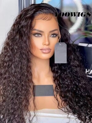 YOOWIGS Royal Film HD Transparent Kinky Curly Human Hair Full Lace Wigs With Baby Hair LJ019