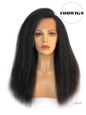 YOOWIGS Royal Film HD Lace Glueless 360 Lace Frontal Human Hair Wigs Remy Brazilian Kinky Straight Pre Plucked With Baby Hair RY064
